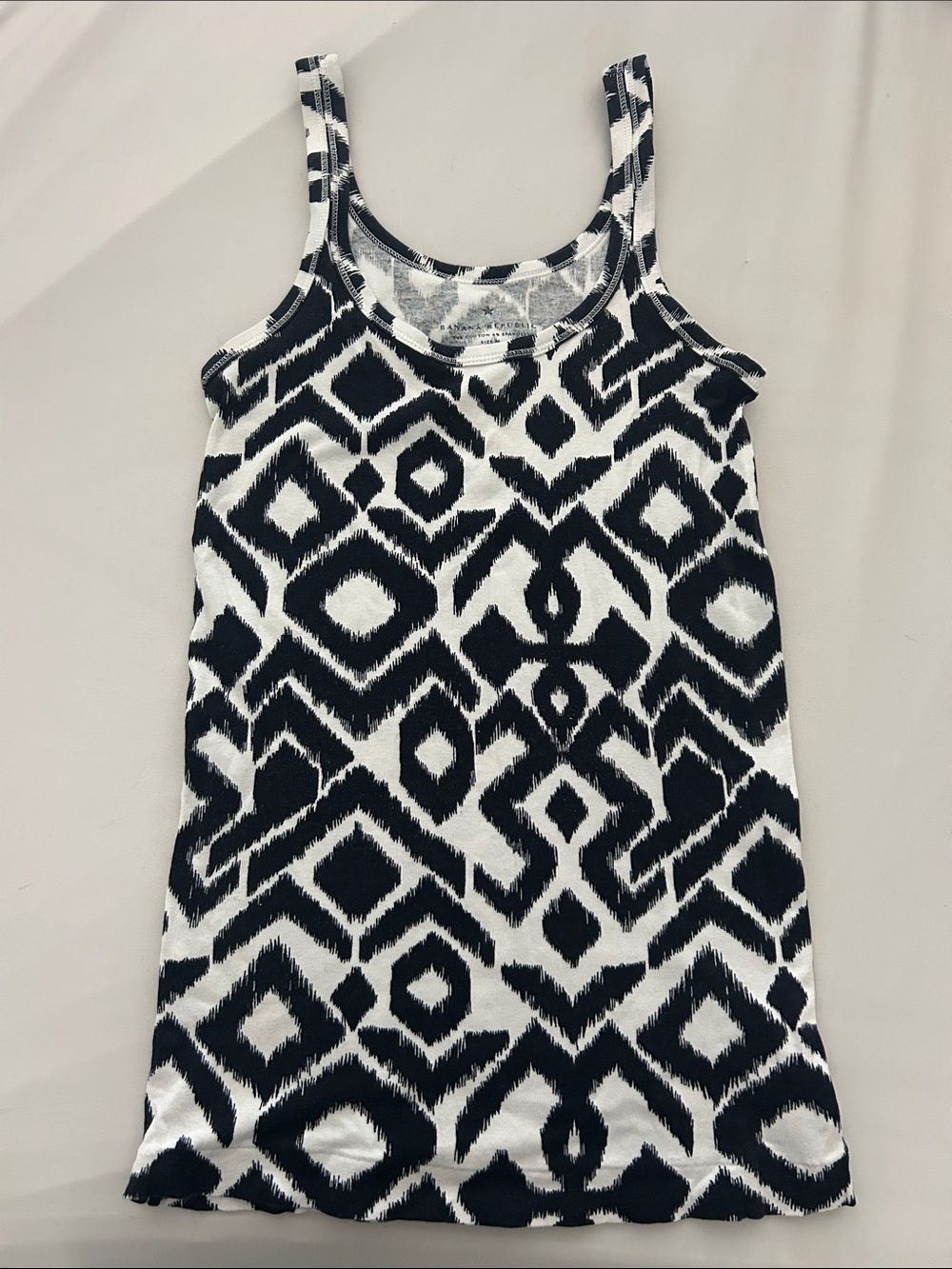Banana Republic Black and White Geometric Tank Dress